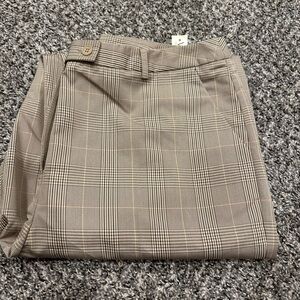 Evan-Picone Womens Light Brown Plaid Pants Size 16 Rayon Poly Blend New W/ Tags